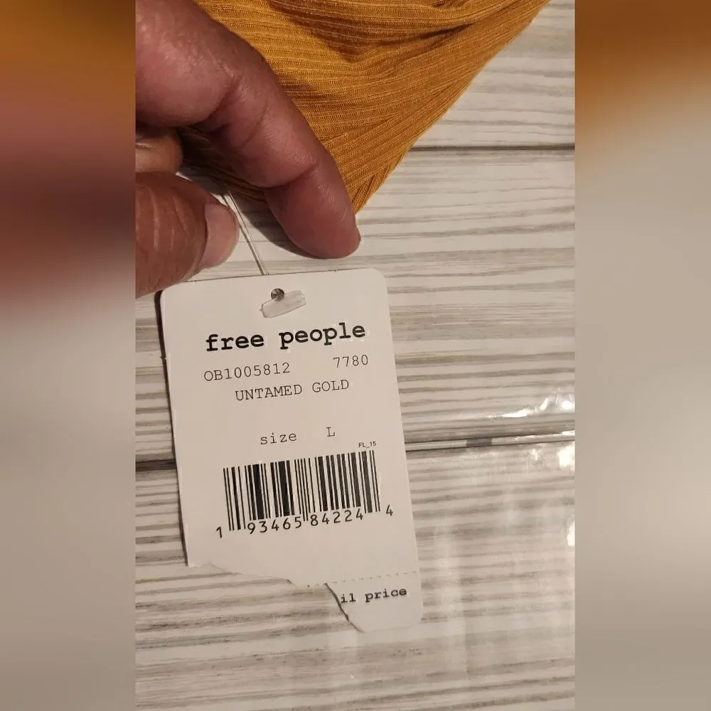 NWT Free People shimmy Shake Top Untamed Gold Size Large